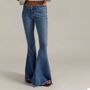 Free People Blue High-Rise Flare Jeans